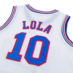 NWOT Mens Basketball Jerseys #10 Lola Space Movie Jersey Shirts White Size M